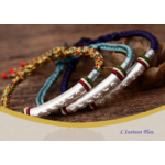 Bracelet« Om Mani Padmé Hûm » Coton et Argent-3 couleurs 2