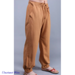 Pantalon de Yoga « Vulcano » en Lin- Camel