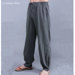 Pantalon de Yoga « Vulcano » en Lin- Gris anthracite-2
