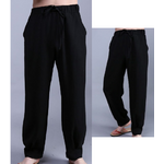 Pantalon de Yoga « Vulcano » en Lin- Noir-2