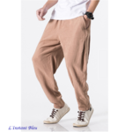 Pantalon de Yoga « Macao » en Coton naturel- Camel 3