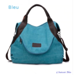 Grand sac « Gandhi »  style Bohème-chic- Bleu azur