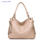 Sac luxe Casual «  Salabha » en Cuir- Perle