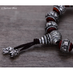 Bracelets des Amants « Mahatma » en Bois de Santal et Argent- Femme-2