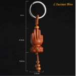 Porte-Clefs vintage en bois sculpté « Namasté »-2