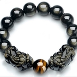 Naturel-Obsidienne-Pixiu-Perles-Bracelet-Feng-Shui-Richesse-Pixiu-Bracelet-Chanceux-Animal-Perl-Bracelet-Bonne-Chance