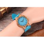 Montre Casual « Mátsya » en Bois – Bracelet cuir-portée