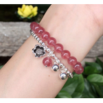 Bracelet Ethnique « Sthāpāti » en Argent Sterling et Quartz rose-5