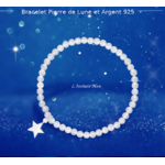 Bracelet  Bohème « Candrāpīḍa »  en Pierre de Lune Arc-en -ciel et Argent Sterling-3