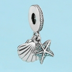 Authentique-925-Perles-En-Argent-Sterling-Charme-Starfish-Shell-Avec-Pendentif-En-Cristal-Perles-Fit-Pandora