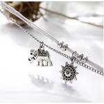 Bracelets de Cheville Bohème « Gajā » Eléphant et Astre solaire -7