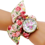 Shsby-mise-jour-femmes-robe-montre-dames-fleur-tissu-montre-Bracelet-haute-qualit-tissu-or-montre