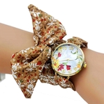 Shsby-mise-jour-femmes-robe-montre-dames-fleur-tissu-montre-Bracelet-haute-qualit-tissu-or-montre