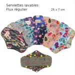 Serviettes hygiéniques lavables (lot de 5) + Pochette de rangement -1