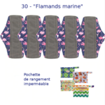 Serviettes hygiéniques lavables (lot de 5) + Pochette de rangement -30