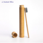 Brosse à dents de voyage + Boîte cylindre en Bambou naturel-7.1