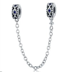 925 bracelet européen commun en argent sterling avec chaînes de