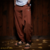 Pantalon de Yoga «  Dharma » Lin et Coton-Rubis 1