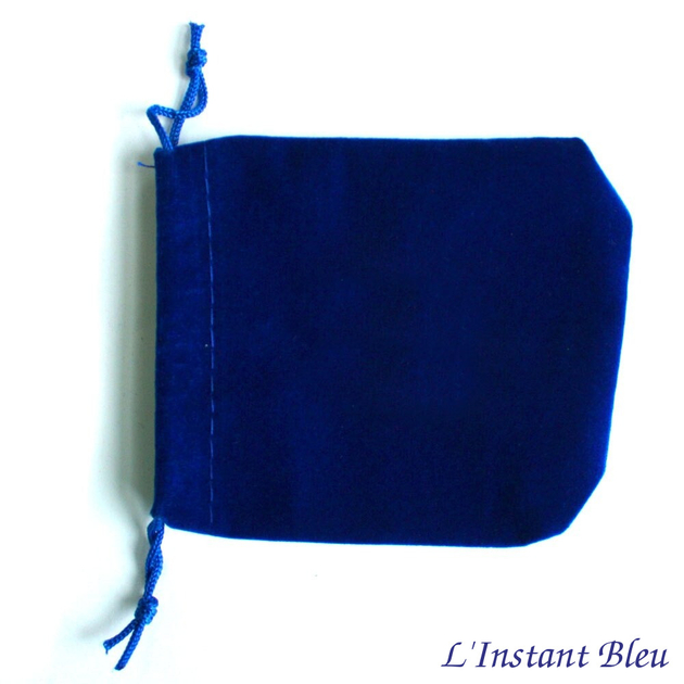 Pochette « Mīra » en Velours Bleu cobalt - 5,5x7 cm-3.1