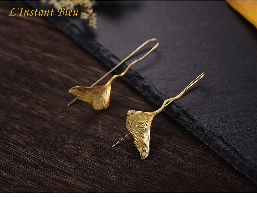 Boucles d’oreilles Bohème Ginkgo «Sōḥa»-4.1