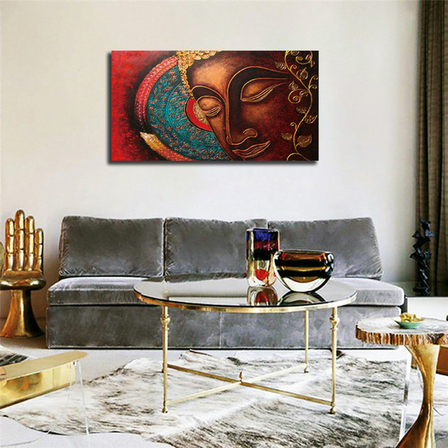 Bouddha-m-ditation-Toile-Peinture-Mur-d-affiche-D-art-Abstrait-pas-cher-Peinture-cuadros-decoracion