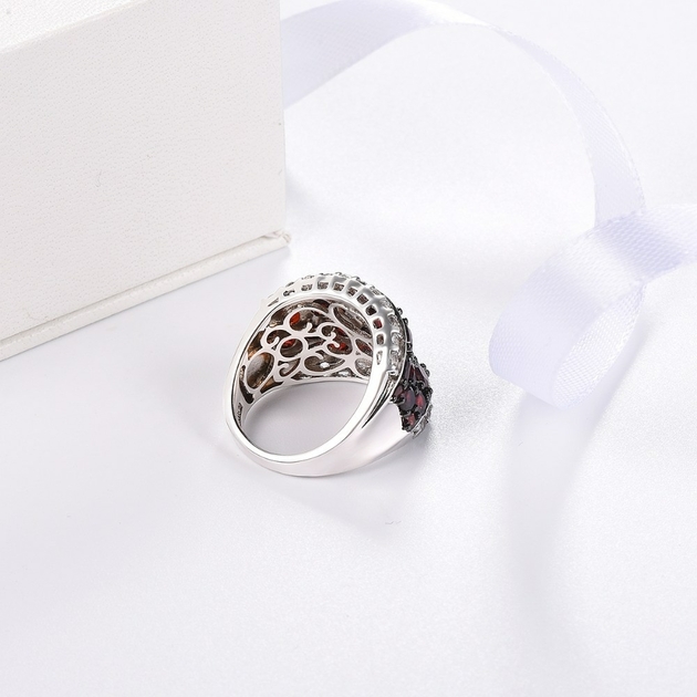 HUTANG-Anneaux-De-Mariage-Naturel-Grenat-Topaze-Pierre-Gemme-Massif-925-Sterling-Bague-En-Argent-Pierre
