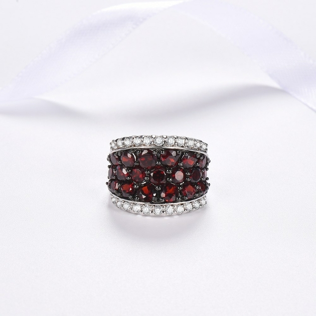 HUTANG-Anneaux-De-Mariage-Naturel-Grenat-Topaze-Pierre-Gemme-Massif-925-Sterling-Bague-En-Argent-Pierre
