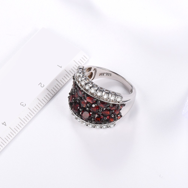 HUTANG-Anneaux-De-Mariage-Naturel-Grenat-Topaze-Pierre-Gemme-Massif-925-Sterling-Bague-En-Argent-Pierre