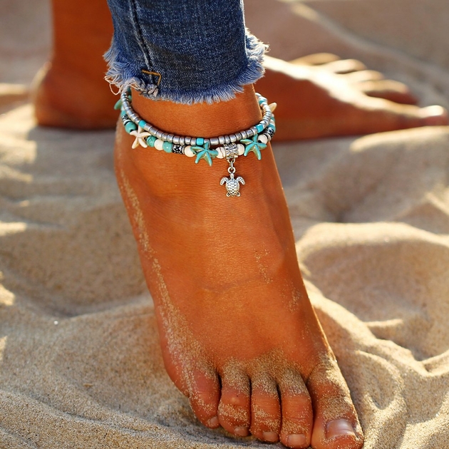 Tobilleras-de-tortuga-de-estrella-de-mar-bohemias-para-mujer-Vintage-playa-m-ltiples-capas-tobilleras