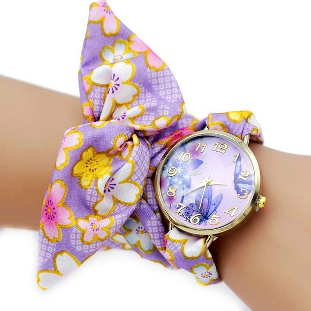 Shsby-mise-jour-femmes-robe-montre-dames-fleur-tissu-montre-Bracelet-haute-qualit-tissu-or-montre