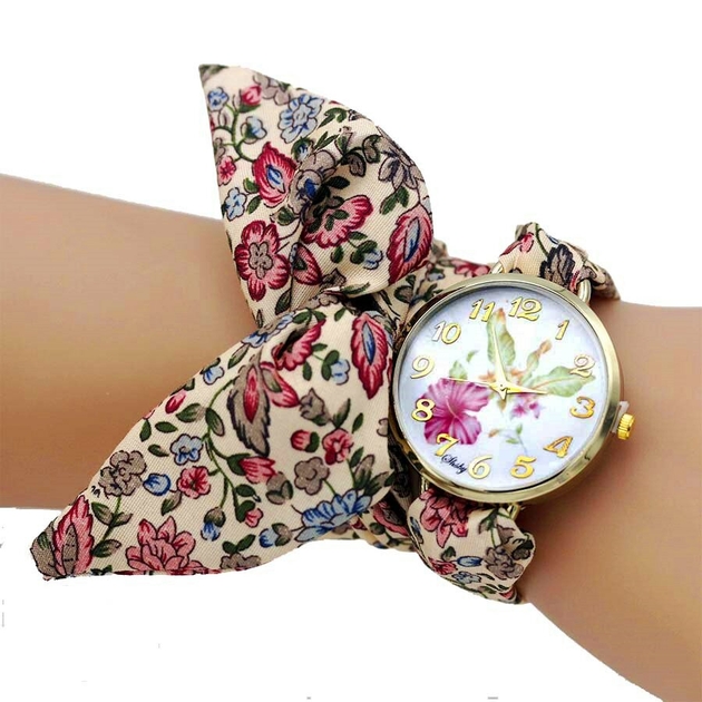Shsby-mise-jour-femmes-robe-montre-dames-fleur-tissu-montre-Bracelet-haute-qualit-tissu-or-montre