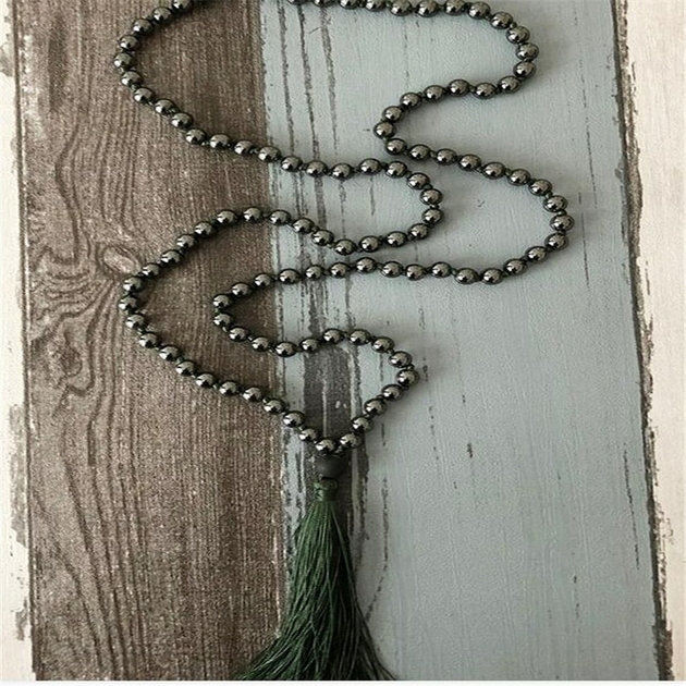 6-MM-naturel-h-matite-noeud-collier-nergie-fantaisie-bracelet-prier-la-main-mala-moine-yoga