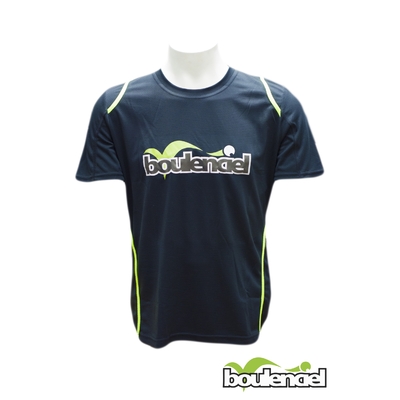 T-shirt microfibre unisex noir/vert BOULENCIEL