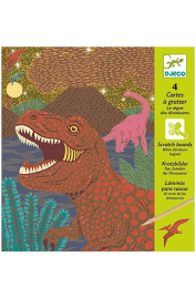 carte à gratter dinosaures - djeco - activité creative - l'atelier dyloma