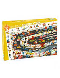 puzzle d'observation rallye automobile , 54 pcs , l'atelier dyloma , djeco ,