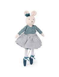 poupée souris charlotte , la petite école de danse , moulin roty , mimizan , poupée chiffon