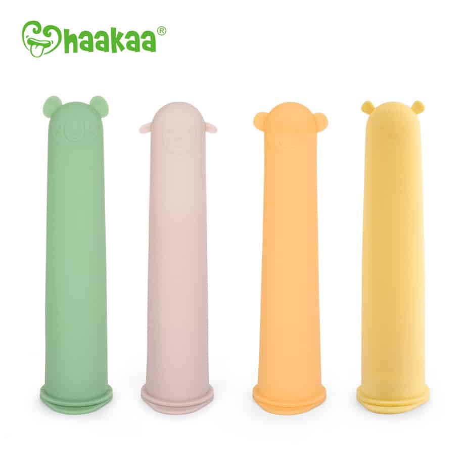 haakaa-glace-moule-x4 , contnant en silicone pour faire des glaces ,atleier dyloma , mimizan , le repas de bébé , glace fait maison au gouter
