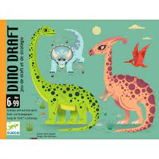 jeue cartes dino draft , jeu de voyage , l'atelier dyloma ,djeco