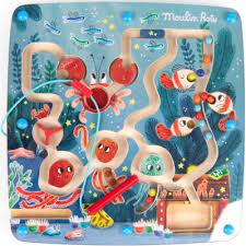 labyrinthe magnetique les aventures de paulie , jouet eveil en bois , avec crayon aimanté , l'atelier dyloma , mimizan