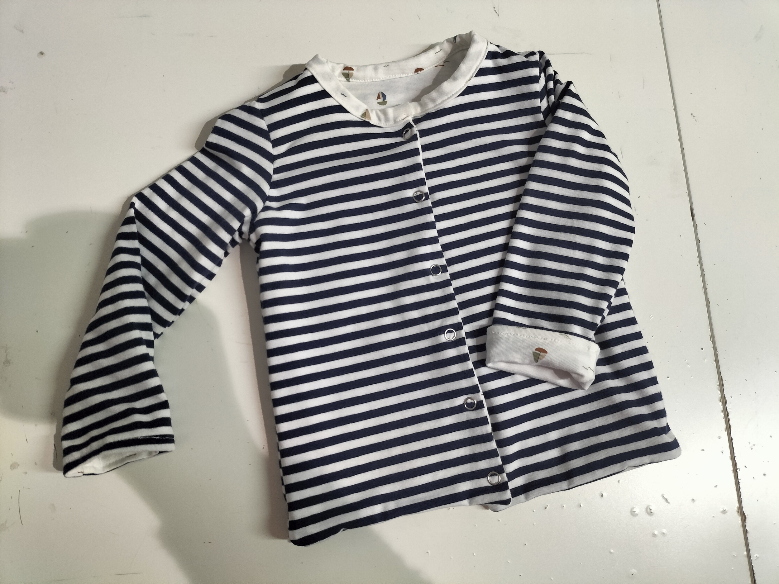 veste reversible marinière rayé et petit bateaux , création par latelier dtyloma , made in mimizan , landes