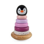 pingouinà empiler en bois rose - magni toys - jouet educatif - l'atelier dyloma
