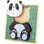 mini-puzzle-foret-lot-de-4 panda , puzzle en bois , latleier dyloma