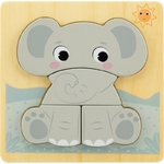 mini-puzzle-jungle-lot-de-4 , elephant , puzzle en boislatelier dyloma