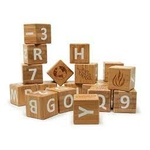 blocs en bois ABC en bambou pour enfants ( 18 pièces en bois ) - kinderfeetes - l'atleier dyloma , et jeux , mimizan