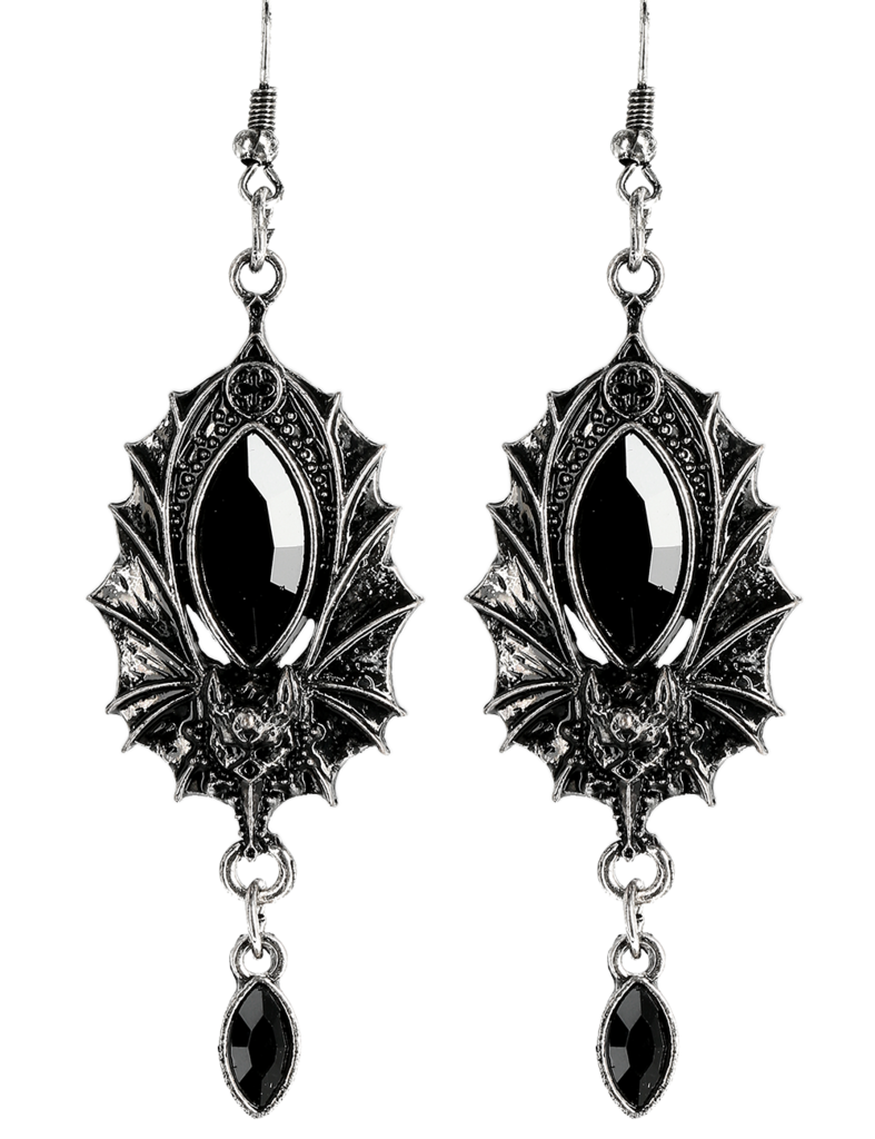 Bat earrings silver