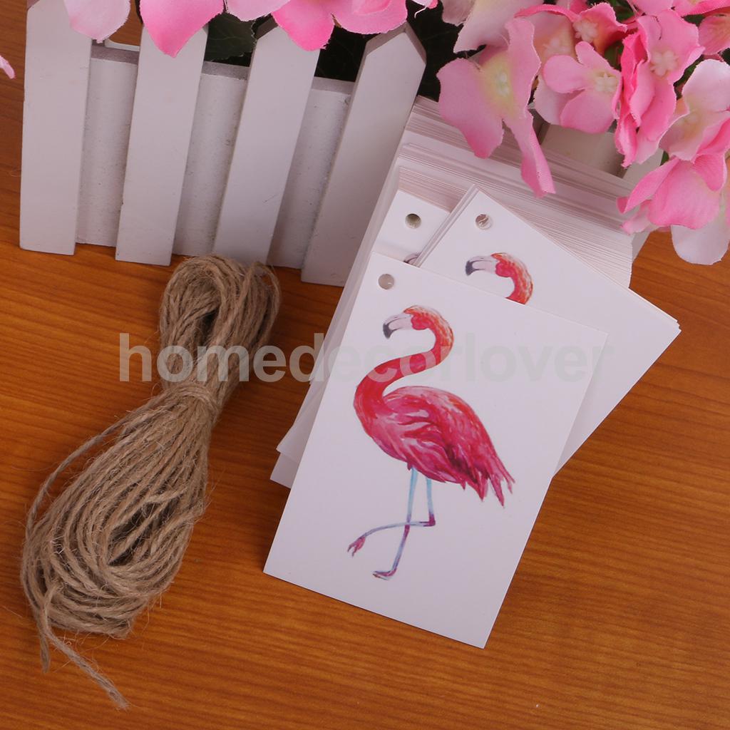 En-gros-100-pcs-Flamingo-Oiseau-De-No-l-D-anniversaire-Papier-Cadeau-Tags-tiquettes-Suspendus
