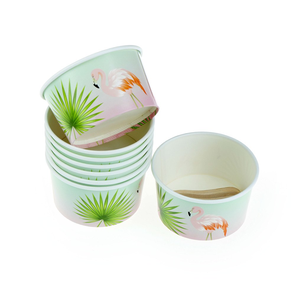 8-pcs-9-5-5-cm-L-environnement-Assiettes-Jetables-Papier-Flamingo-Vaisselle-Partie-Gobelets-En