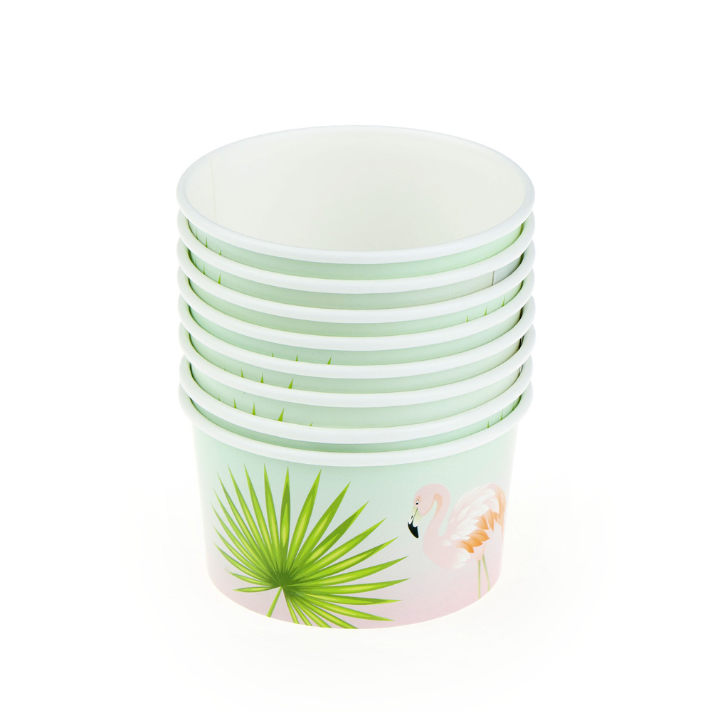 8-pcs-9-5-5-cm-L-environnement-Assiettes-Jetables-Papier-Flamingo-Vaisselle-Partie-Gobelets-En
