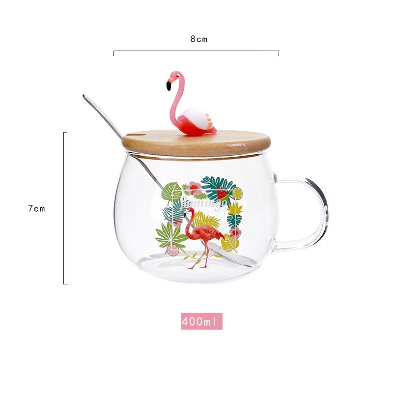 400-ml-Mignon-Rose-Flamingo-Verre-Caf-Tasse-avec-Couvercle-et-Cuill-re-Caf-Th-Au