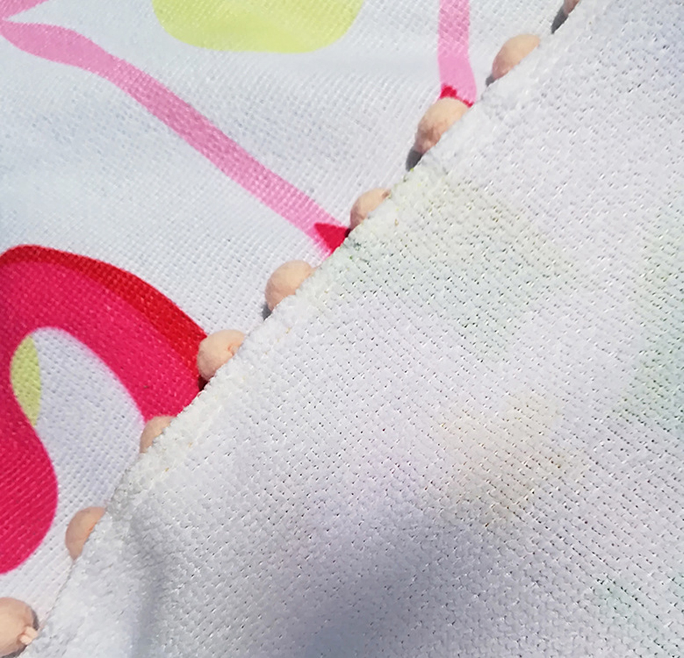 Cilected-New-Flamant-Imprim-Carr-Serviette-De-Plage-Microfibre-Serviette-De-Bain-Avec-Pompon-Tapis-De
